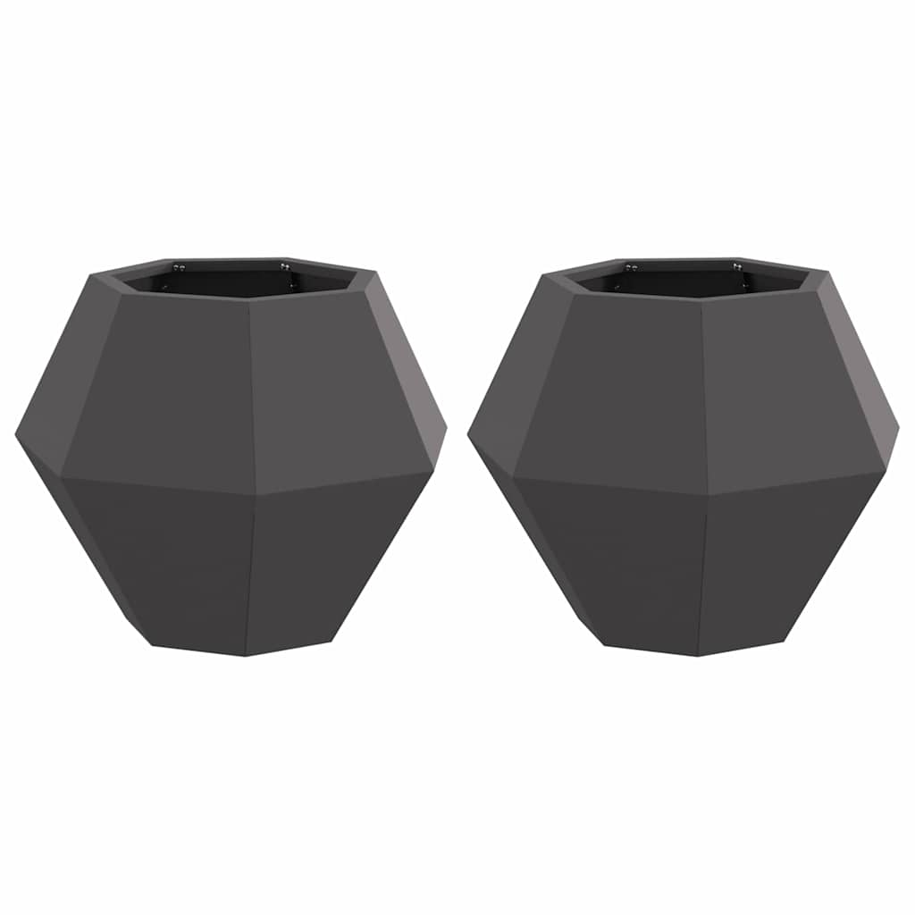 Γλάστρα 2 pcs Μαύρο 50 x 50 x 40 cm Ατσάλι - Pakobazaar