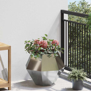 Γλάστρα Ασημί 50 x 50 x 40 cm Γαλβανισμένος Χάλυβας