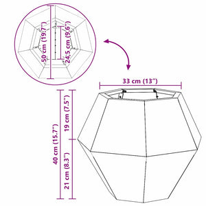Γλάστρα Ασημί 50 x 50 x 40 cm Γαλβανισμένος Χάλυβας