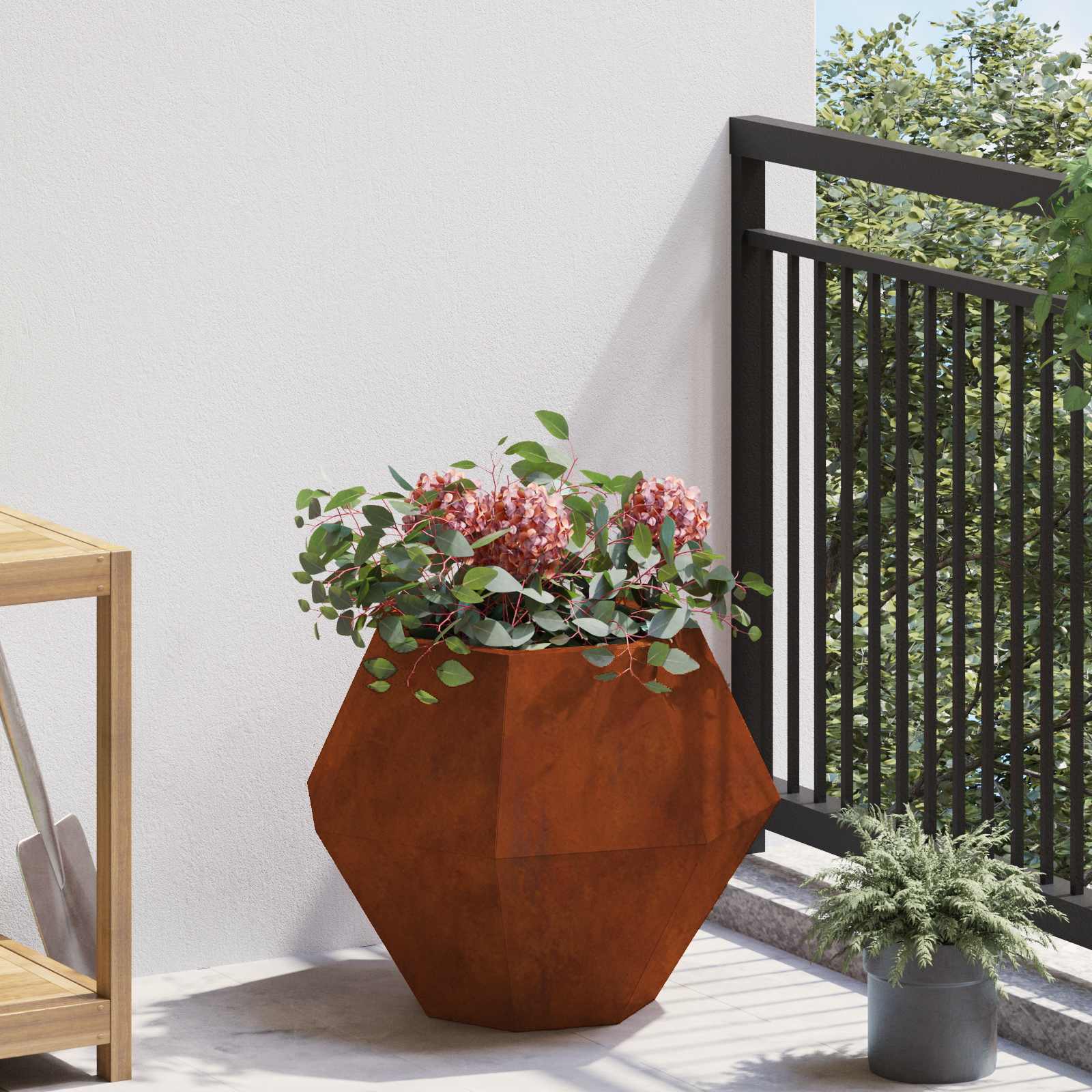 Γλάστρα Σκ rusty 50 x 50 x 40 cm Ατσάλι Σκληρυθέν στον Αέρα - Pakobazaar