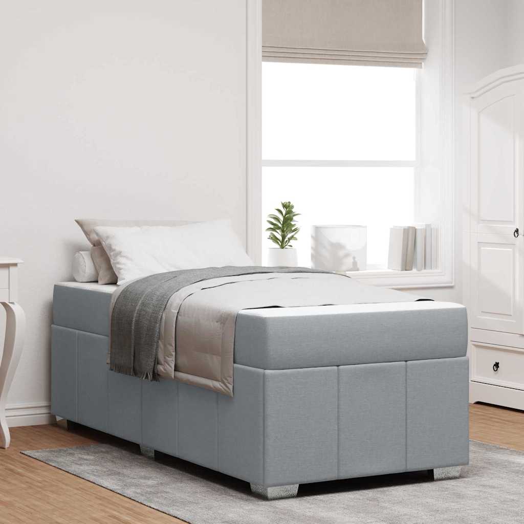 Σκελετός Κρεβατιού με στρώμα Ανοιχτό γκρι 90 x 190 cm ύφασμα - Pakobazaar