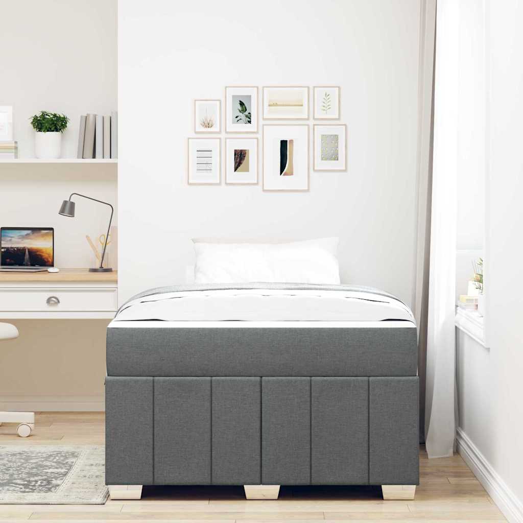 Σκελετός Κρεβατιού με στρώμα Σκούρο Γκρι 120 x 200 cm ύφασμα - Pakobazaar