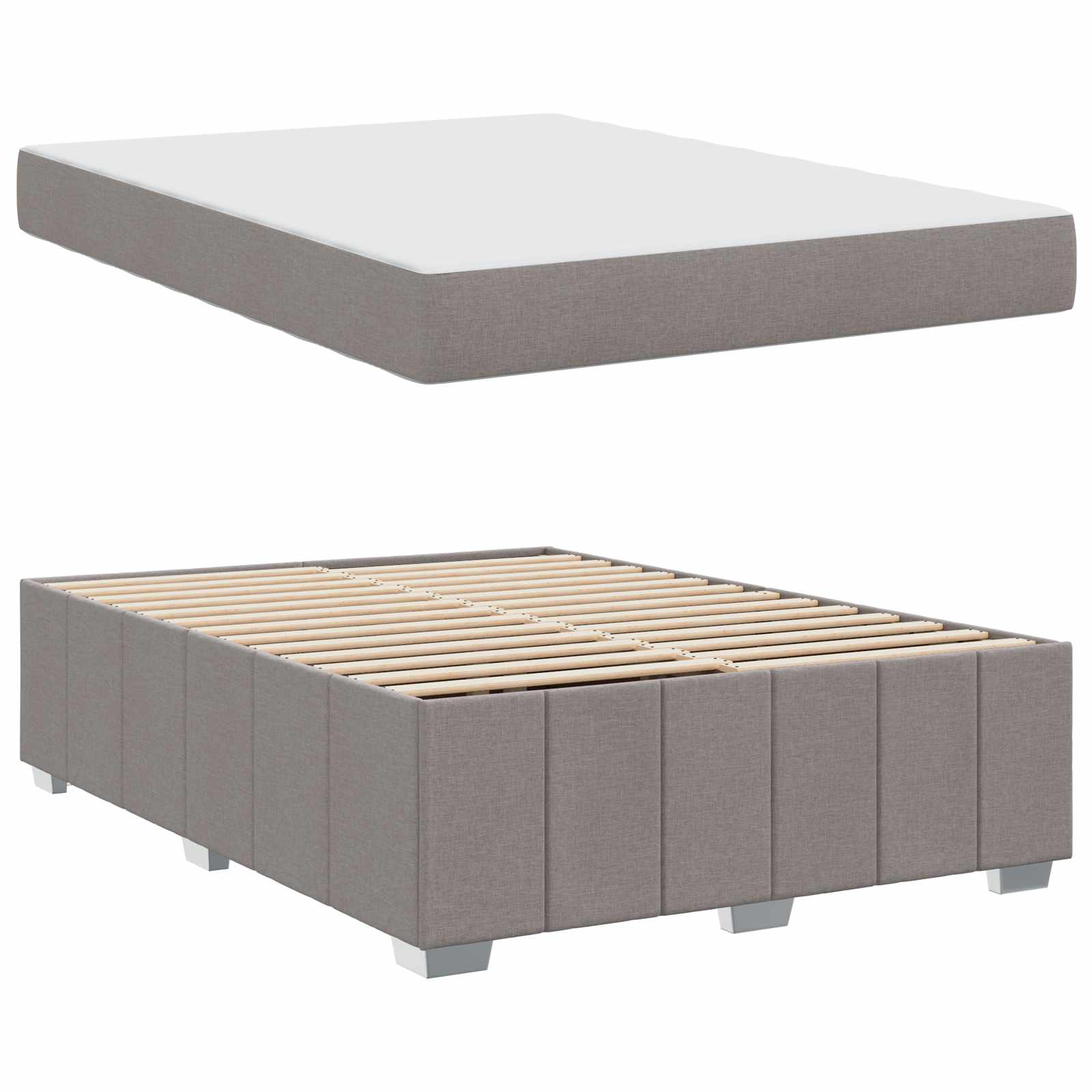 Σκελετός Κρεβατιού με στρώμα Taupe 160 x 200 cm ύφασμα - Pakobazaar