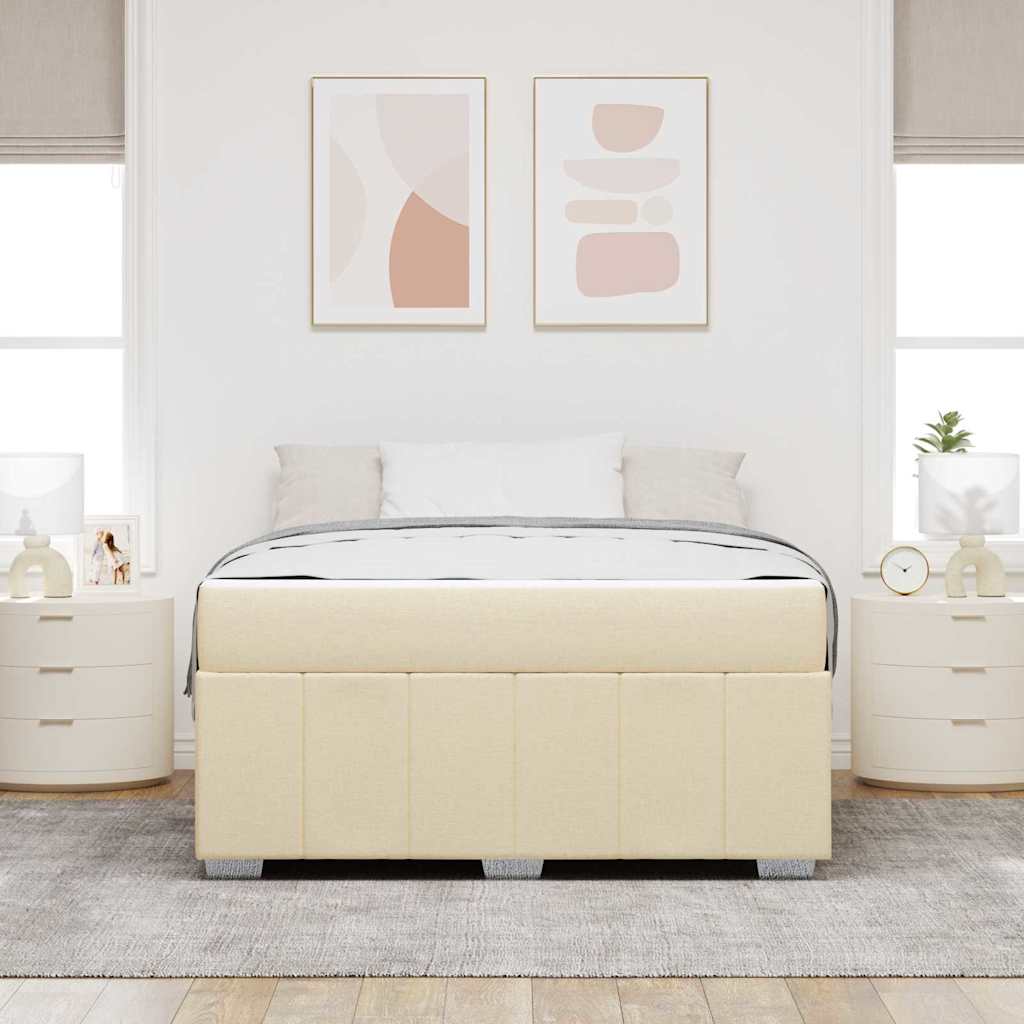 Σκελετός Κρεβατιού με στρώμα Κρεμ 160 x 200 cm ύφασμα - Pakobazaar