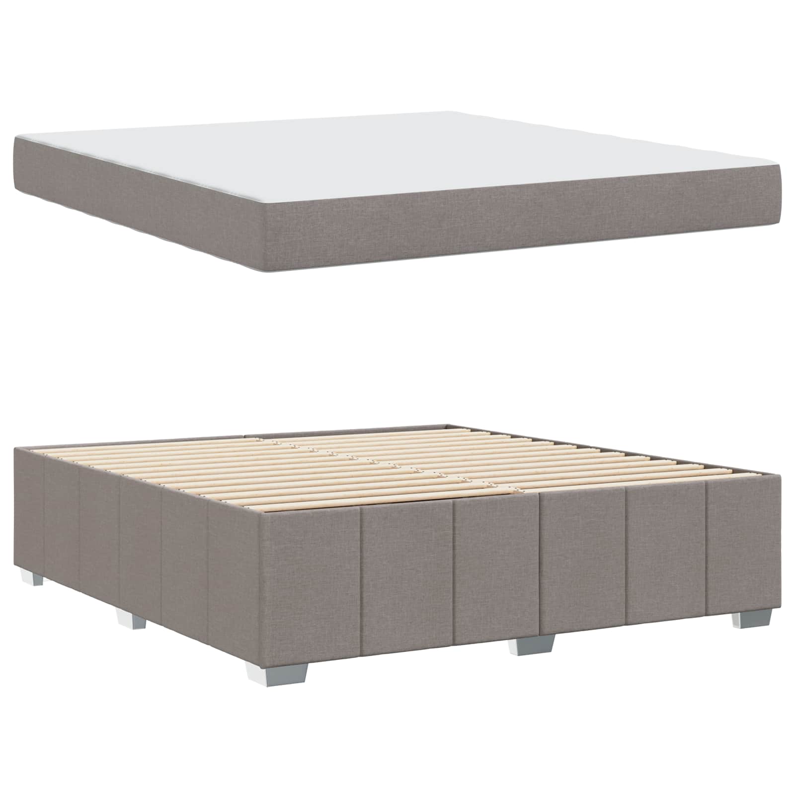 Σκελετός Κρεβατιού με στρώμα Taupe 180 x 200 cm ύφασμα - Pakobazaar
