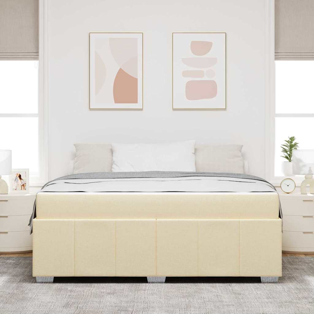 Σκελετός Κρεβατιού με στρώμα Κρεμ 180 x 200 cm ύφασμα - Pakobazaar