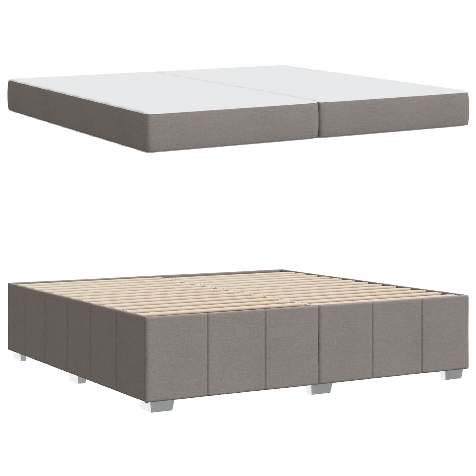 Σκελετός Κρεβατιού με στρώμα Taupe 200 x 200 cm ύφασμα