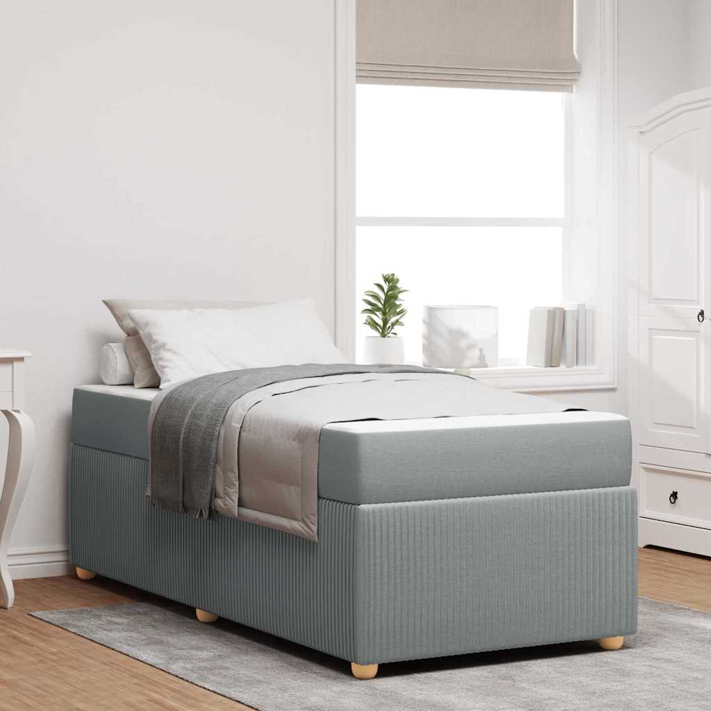 Σκελετός Κρεβατιού με στρώμα Ανοιχτό γκρι 100 x 200 cm ύφασμα