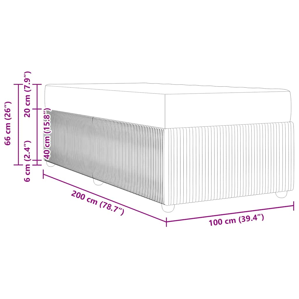 Σκελετός Κρεβατιού με στρώμα Μαύρο 100 x 200 cm ύφασμα