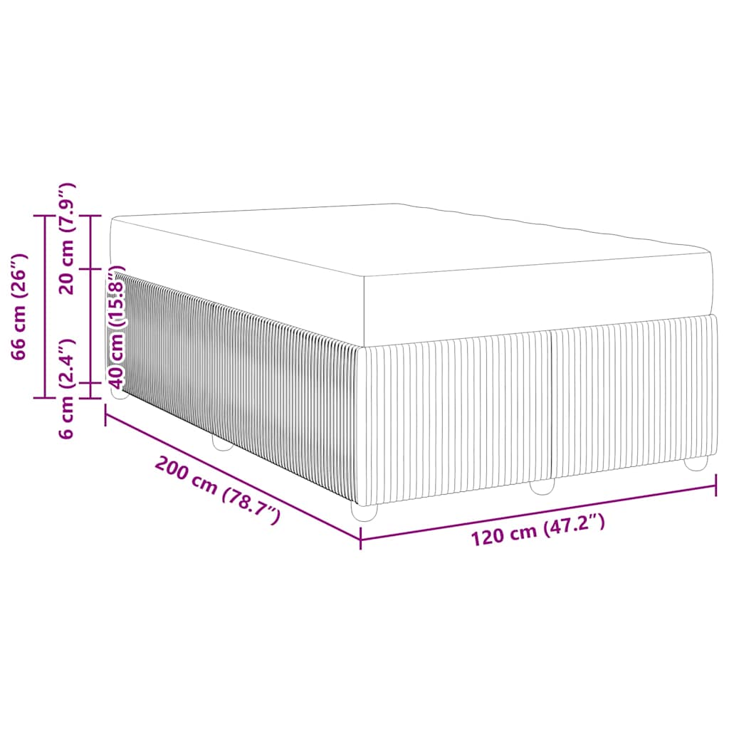 Σκελετός Κρεβατιού με στρώμα Ανοιχτό γκρι 120 x 200 cm ύφασμα - Pakobazaar