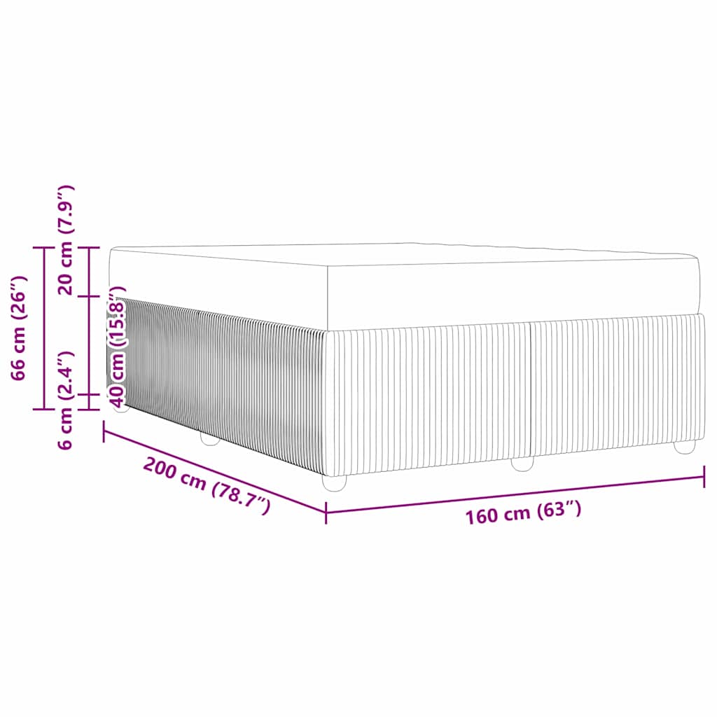 Σκελετός Κρεβατιού με στρώμα Μαύρο 160 x 200 cm ύφασμα - Pakobazaar