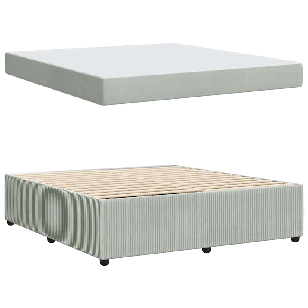 Σκελετός Κρεβατιού με στρώμα Ανοιχτό γκρι 180 x 200 cm ύφασμα - Pakobazaar