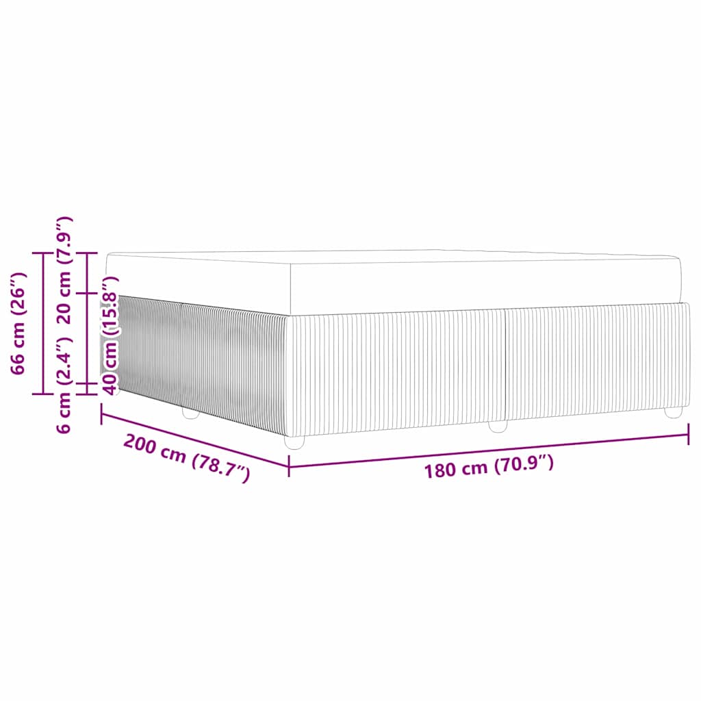Σκελετός Κρεβατιού με στρώμα Ανοιχτό γκρι 180 x 200 cm ύφασμα - Pakobazaar