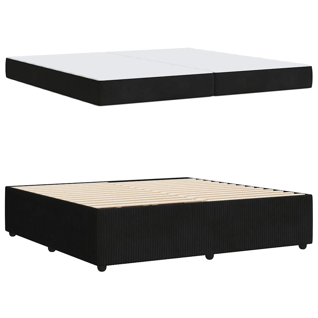 Σκελετός Κρεβατιού με στρώμα Μαύρο 200 x 200 cm ύφασμα