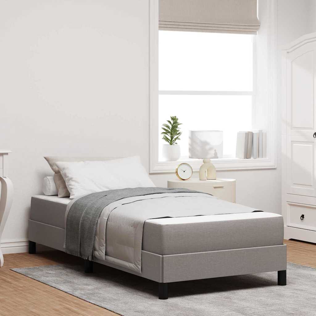 Κρεβάτι με ελατήρια με στρώμα Taupe 80 x 200 cm ύφασμα - Pakobazaar