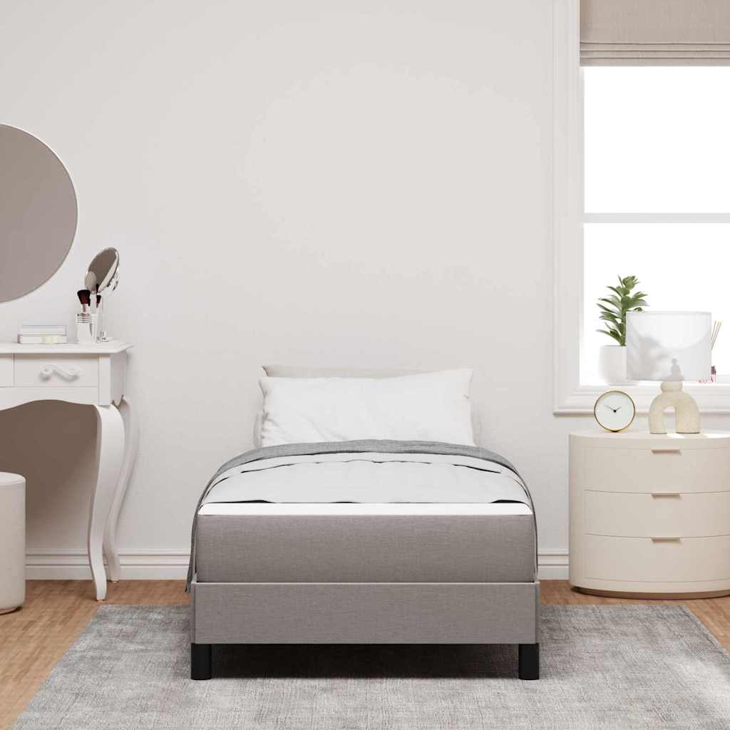 Κρεβάτι με ελατήρια με στρώμα Taupe 80 x 200 cm ύφασμα - Pakobazaar