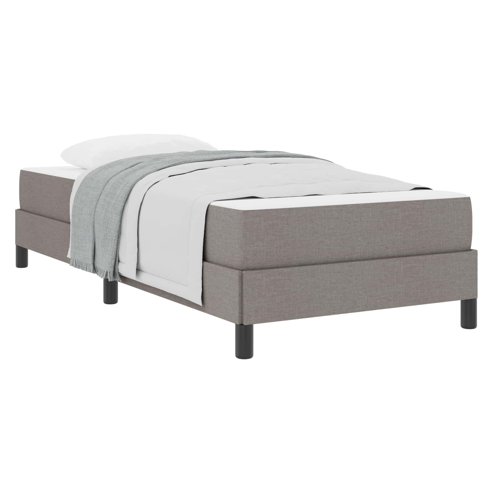 Κρεβάτι με ελατήρια με στρώμα Taupe 80 x 200 cm ύφασμα - Pakobazaar