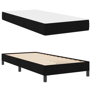 Κρεβάτι με ελατήρια με στρώμα Μαύρο 90 x 190 cm ύφασμα - Pakobazaar