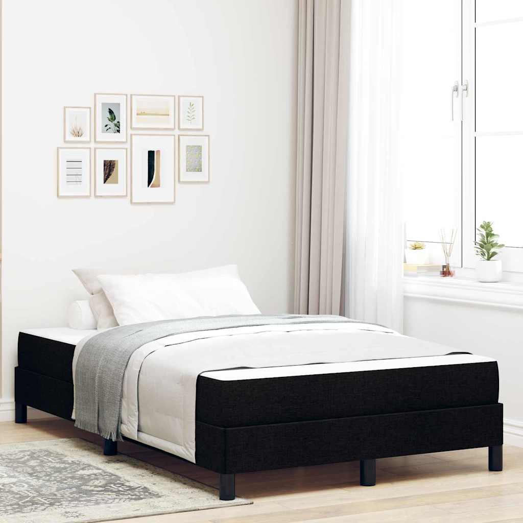 Κρεβάτι με ελατήρια με στρώμα Μαύρο 120 x 190 cm ύφασμα - Pakobazaar