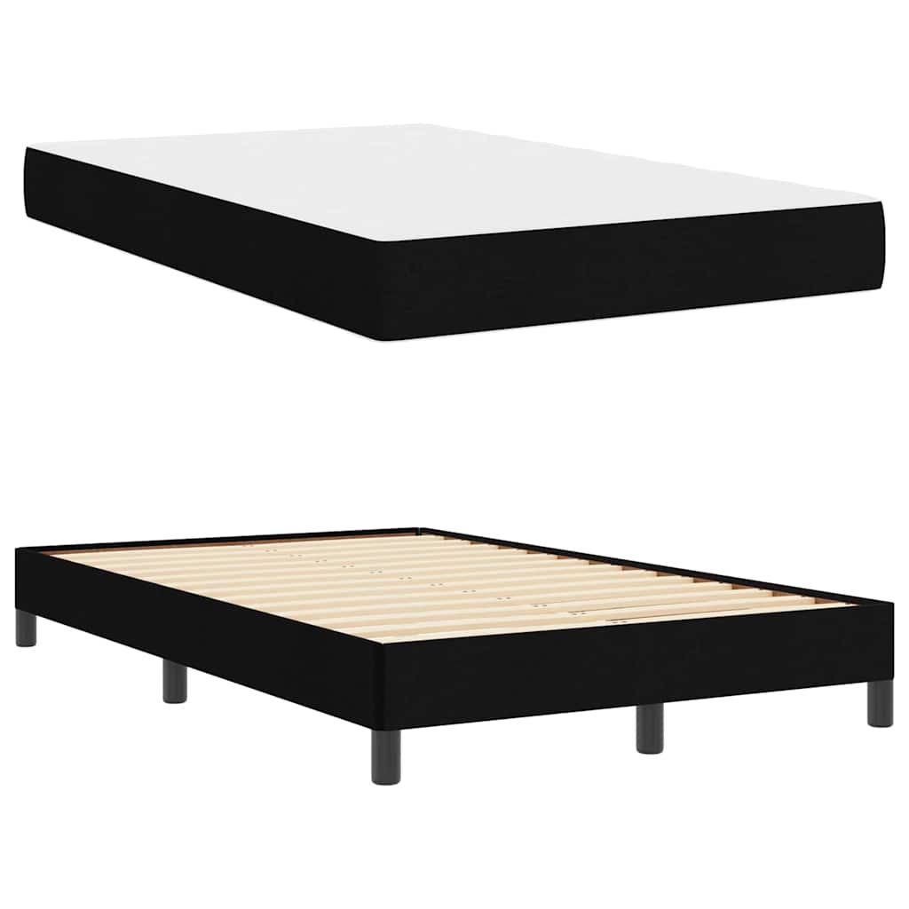 Κρεβάτι με ελατήρια με στρώμα Μαύρο 120 x 190 cm ύφασμα - Pakobazaar