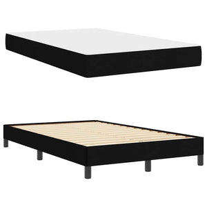 Κρεβάτι με ελατήρια με στρώμα Μαύρο 120 x 190 cm ύφασμα - Pakobazaar