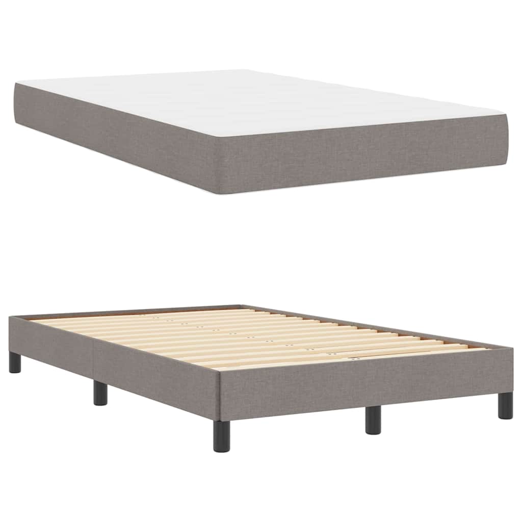 Κρεβάτι με ελατήρια με στρώμα Taupe 120 x 190 cm ύφασμα - Pakobazaar
