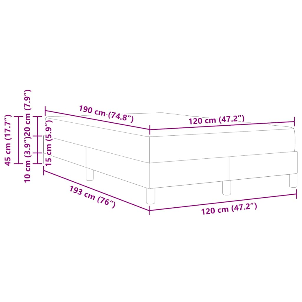 Κρεβάτι με ελατήρια με στρώμα Taupe 120 x 190 cm ύφασμα - Pakobazaar