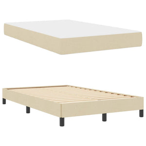Κρεβάτι με ελατήρια με στρώμα Κρεμ 120 x 190 cm ύφασμα - Pakobazaar