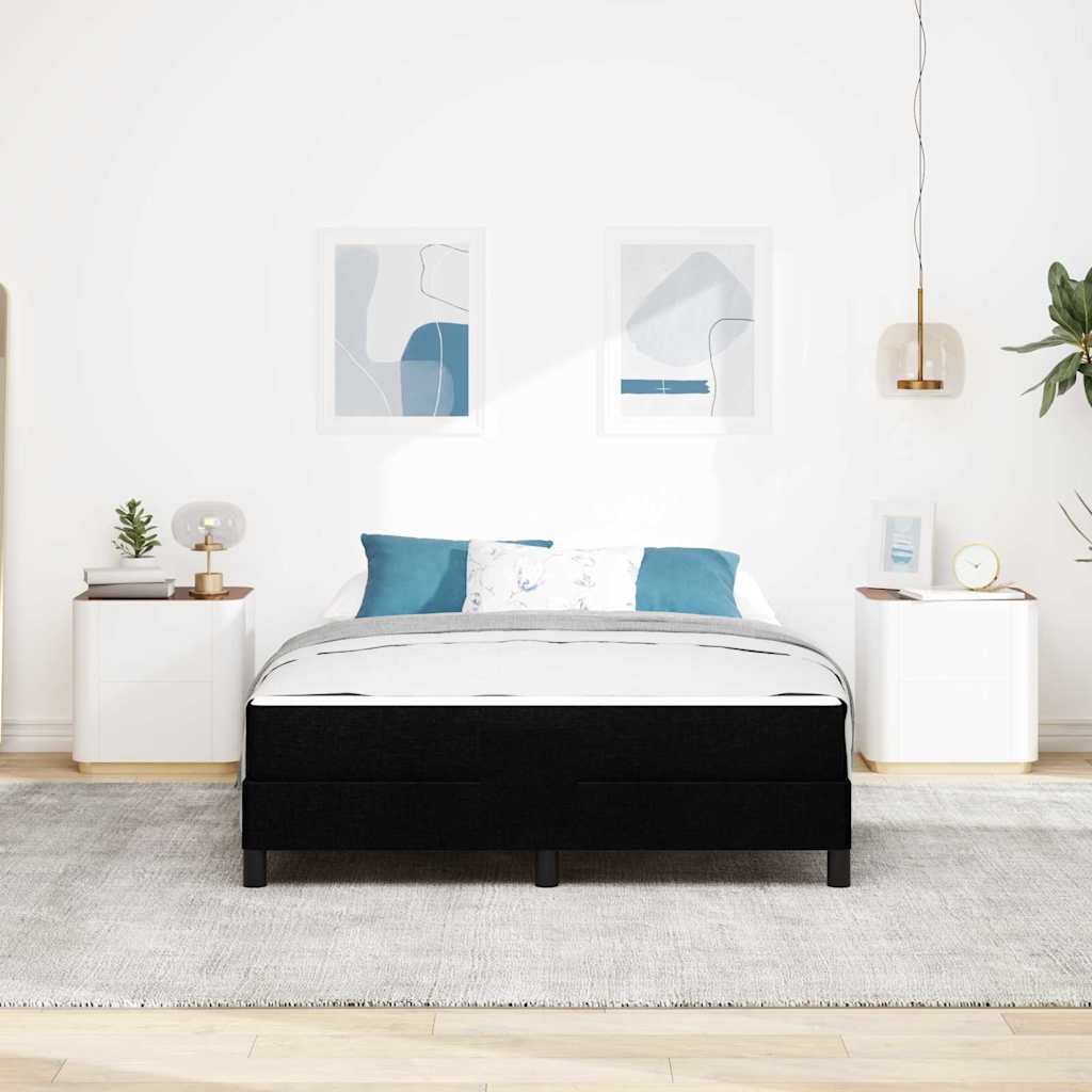 Κρεβάτι με ελατήρια με στρώμα Μαύρο 140 x 190 cm ύφασμα - Pakobazaar