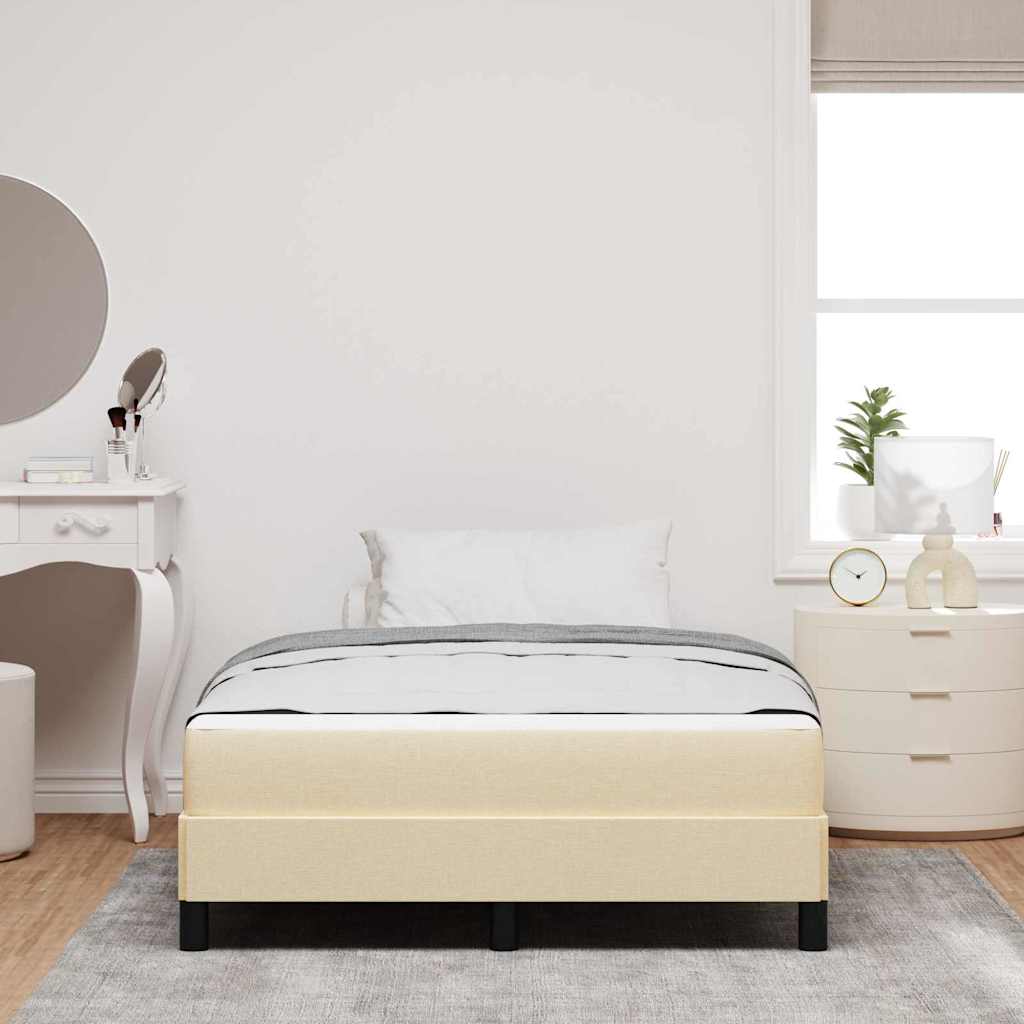 Κρεβάτι με ελατήρια με στρώμα Κρεμ 140 x 190 cm ύφασμα - Pakobazaar