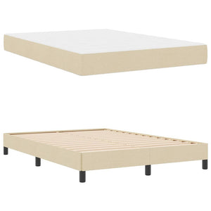 Κρεβάτι με ελατήρια με στρώμα Κρεμ 140 x 190 cm ύφασμα - Pakobazaar