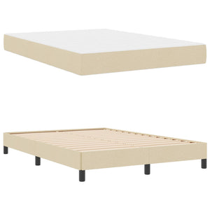 Κρεβάτι με ελατήρια με στρώμα Κρεμ 140 x 190 cm ύφασμα - Pakobazaar