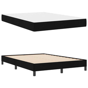 Κρεβάτι με ελατήρια με στρώμα Μαύρο 140 x 200 cm ύφασμα - Pakobazaar