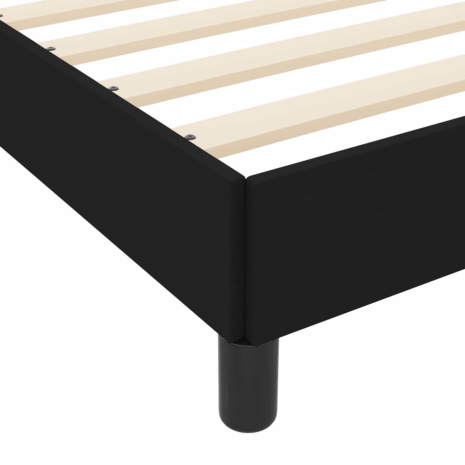 Κρεβάτι με ελατήρια με στρώμα Μαύρο 160 x 200 cm ύφασμα - Pakobazaar