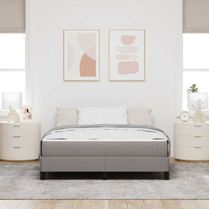 Κρεβάτι με ελατήρια με στρώμα Taupe 160 x 200 cm ύφασμα - Pakobazaar