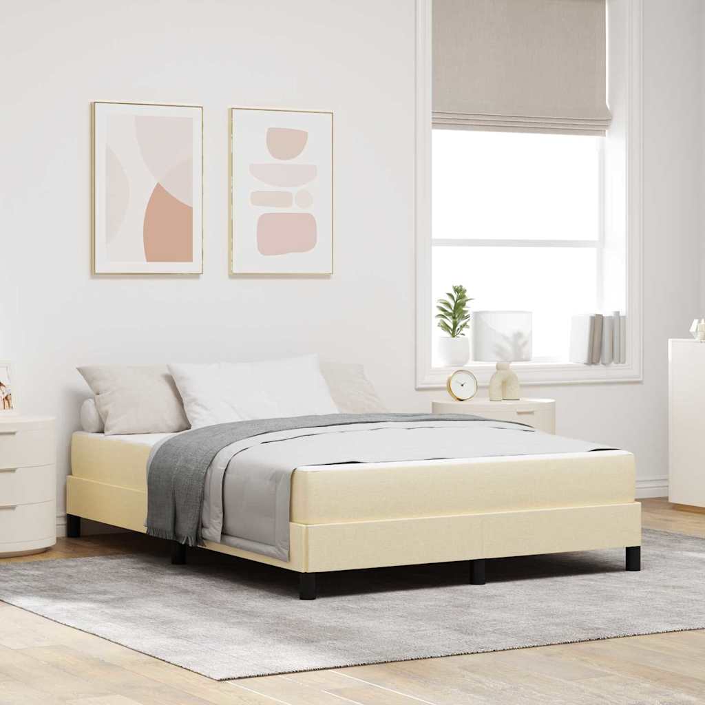 Κρεβάτι με ελατήρια με στρώμα Κρεμ 160 x 200 cm ύφασμα