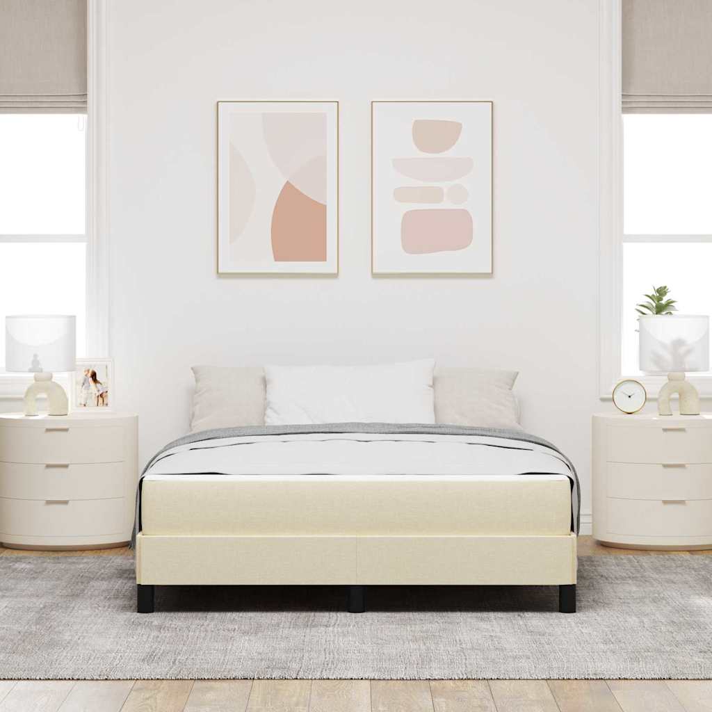 Κρεβάτι με ελατήρια με στρώμα Κρεμ 160 x 200 cm ύφασμα