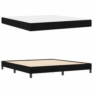 Κρεβάτι με ελατήρια με στρώμα Μαύρο 180 x 200 cm ύφασμα - Pakobazaar