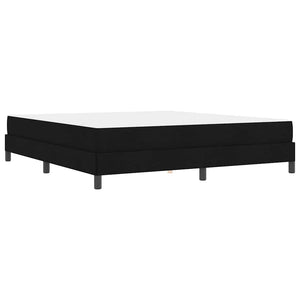 Κρεβάτι με ελατήρια με στρώμα Μαύρο 180 x 200 cm ύφασμα - Pakobazaar