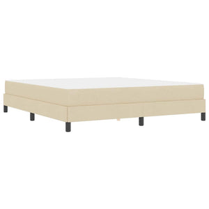 Κρεβάτι με ελατήρια Κρεμ 180 x 200 cm ύφασμα