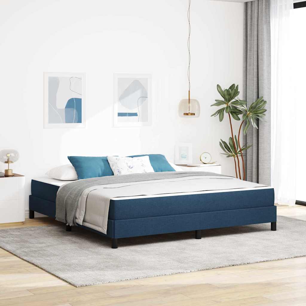 Κρεβάτι με ελατήρια με στρώμα Μπλε 180 x 200 cm ύφασμα - Pakobazaar