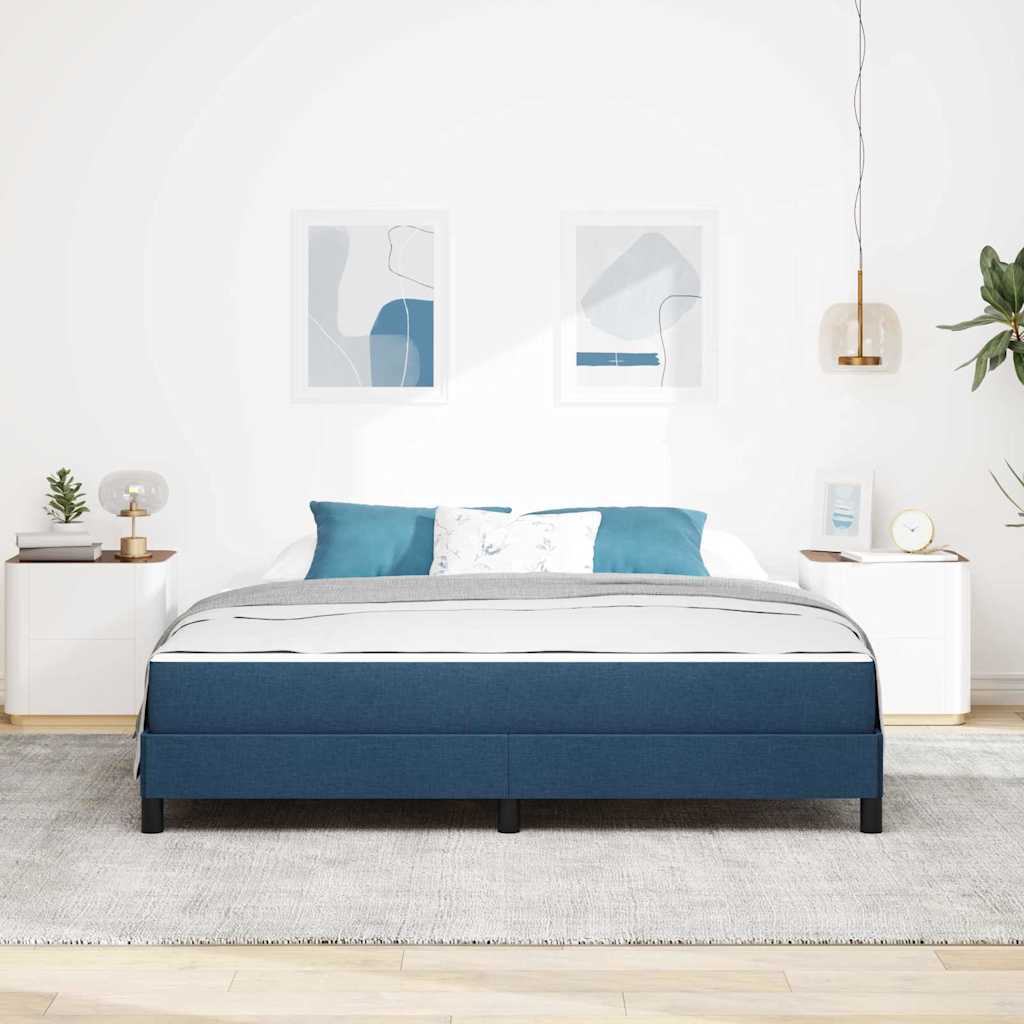 Κρεβάτι με ελατήρια με στρώμα Μπλε 180 x 200 cm ύφασμα - Pakobazaar