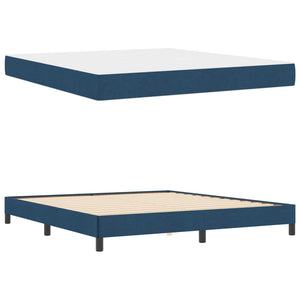 Κρεβάτι με ελατήρια με στρώμα Μπλε 180 x 200 cm ύφασμα - Pakobazaar