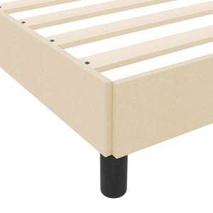 Κρεβάτι με ελατήρια Κρεμ 200 x 200 cm ύφασμα