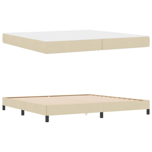 Κρεβάτι με ελατήρια Κρεμ 200 x 200 cm ύφασμα