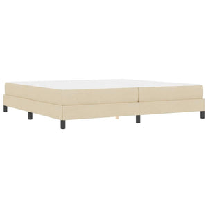 Κρεβάτι με ελατήρια Κρεμ 200 x 200 cm ύφασμα