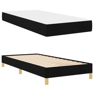 Κρεβάτι με ελατήρια με στρώμα Μαύρο 90 x 190 cm ύφασμα - Pakobazaar