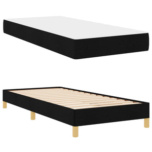 Κρεβάτι με ελατήρια με στρώμα Μαύρο 90 x 190 cm ύφασμα - Pakobazaar