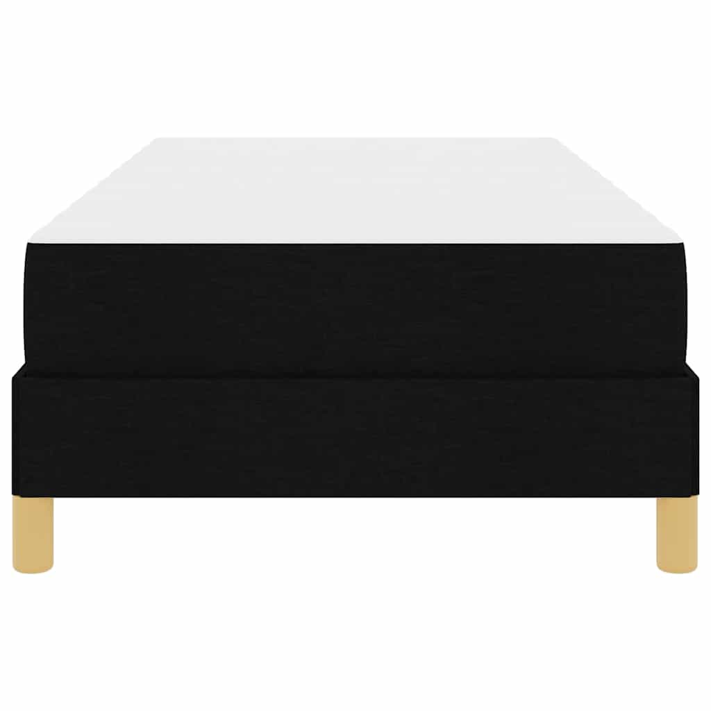 Κρεβάτι με ελατήρια με στρώμα Μαύρο 90 x 190 cm ύφασμα - Pakobazaar