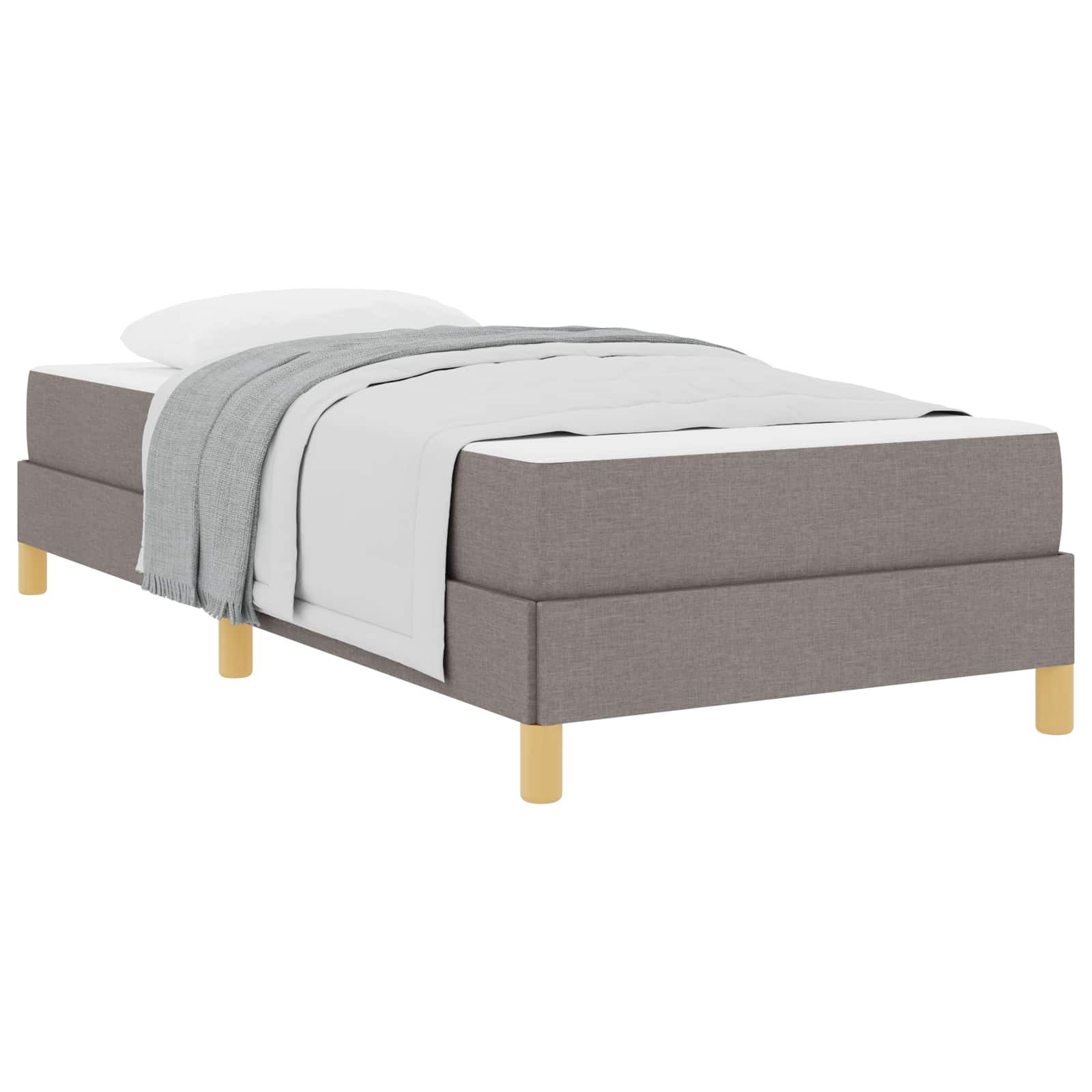 Κρεβάτι με ελατήρια με στρώμα Taupe 90 x 190 cm ύφασμα